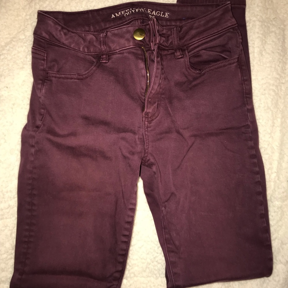 American Eagle Maroon Jeans